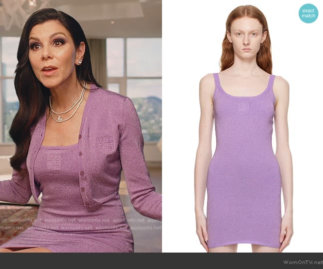 Alexander Wang T Purple Tank Minidress worn by Heather Dubrow on The Real Housewives of Orange County