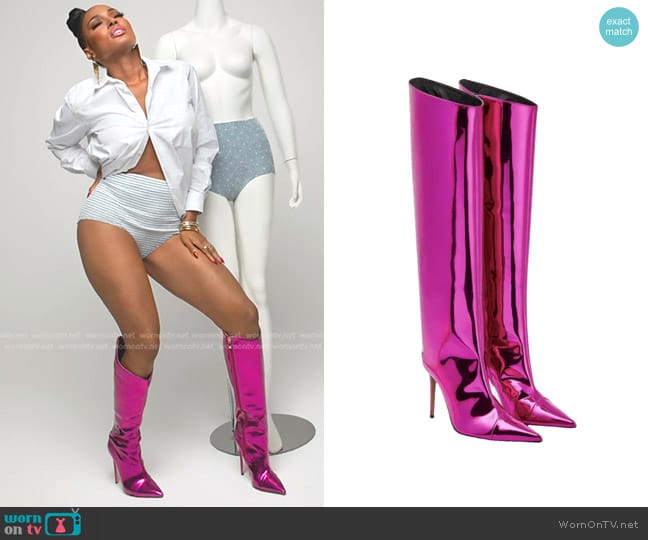 Alexandre Vauthier Patent Leather Knee-high Boots worn by Lesa Milan (Lesa Milan) on The Real Housewives of Dubai