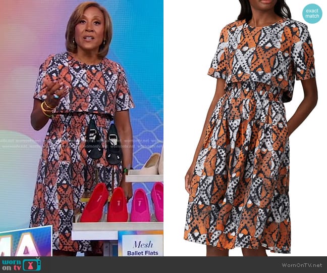 Autumn Adeigbo Lottie Dress in Orange worn by Robin Roberts on Good Morning America