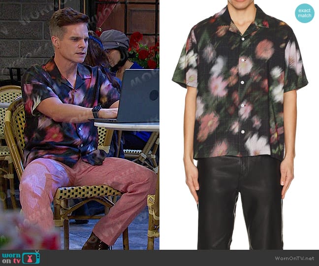 Rag & Bone Avery Printed Viscose Shirt worn by Leo Stark (Greg Rikaart) on Days of our Lives