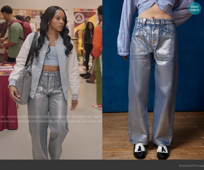 BDG Bella Baggy Patch Pocket Jean worn by Simone (Geffri Hightower) on All American Homecoming