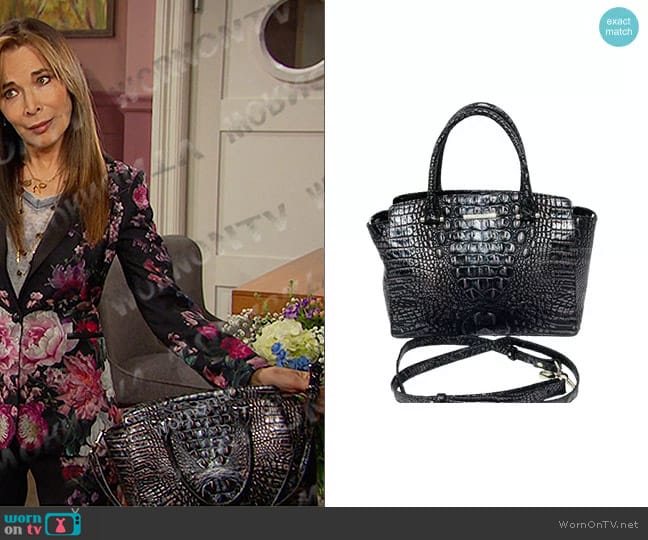 Brahmin Nadia Croc Embossed Satchel Bag  worn by Kate Roberts (Lauren Koslow) on Days of our Lives