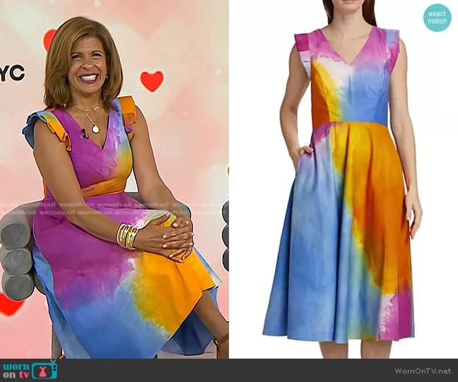 Busayo Wura Dress in Orange-Multi worn by Hoda Kotb on Today