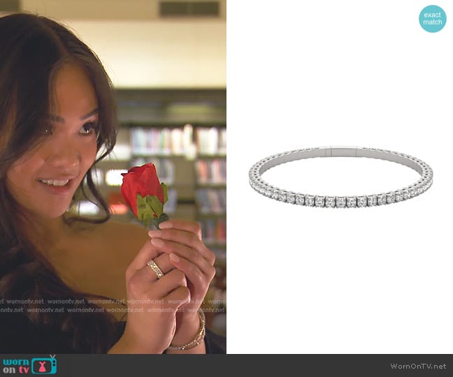 Charles & Colvard Flexible Tennis Bangle Bracelet worn by Jenn Tran on The Bachelorette