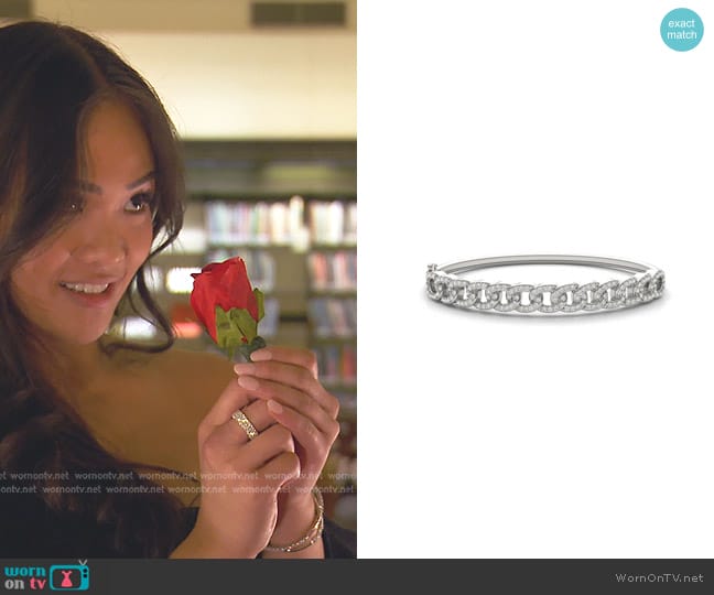 Charles & Colvard Accented Chain Link Bangle Bracelet worn by Jenn Tran on The Bachelorette