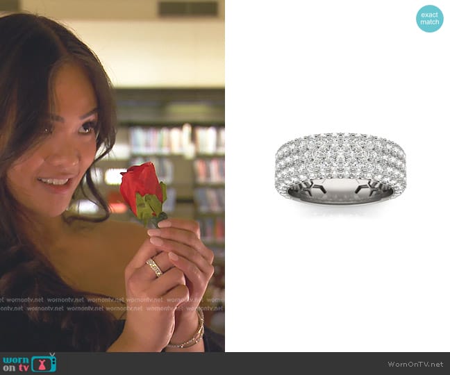 Charles & Colvard Five-Row Pavé Statement Ring worn by Jenn Tran on The Bachelorette