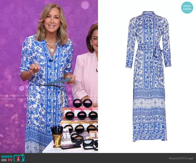 Alice + Olivia Chassidy Dress in Greek Tile worn by Lara Spencer on Good Morning America