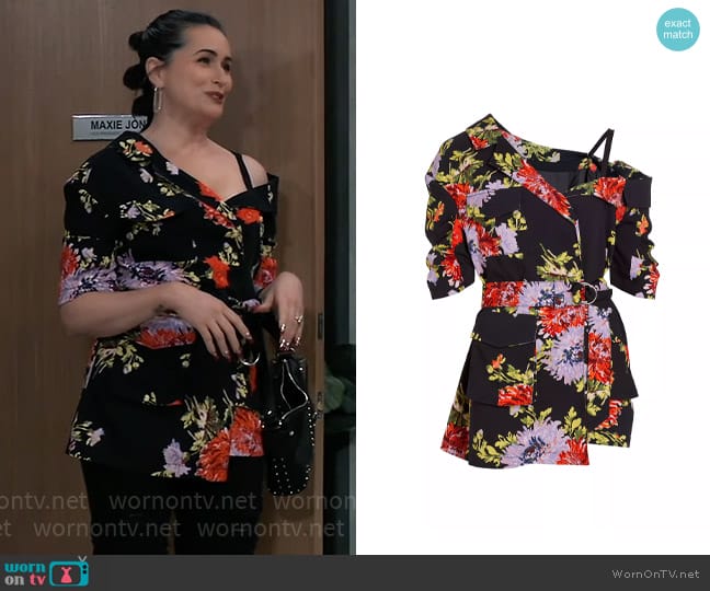 Cinq a Sept Katie Floral Wrap Jacket worn by Lois Cerullo (Rena Sofer) on General Hospital