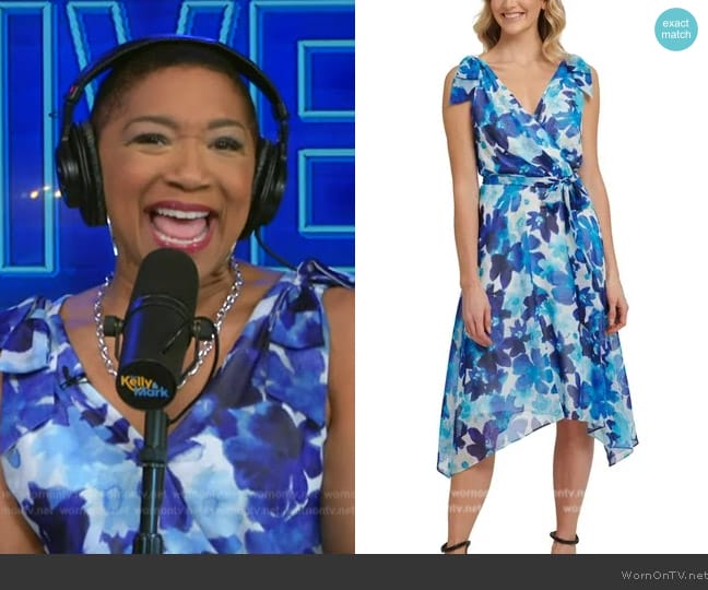 DKNY Floral Wrap Dress worn by Deja Vu on Live with Kelly and Mark