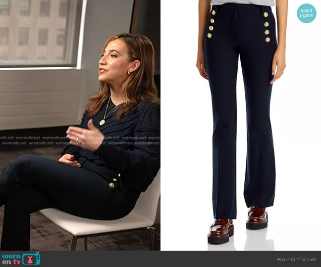 Derek Lam 10 Crosby Robertson Flare Hem Pants in Midnight worn by Kendra Kolb Butler on Today