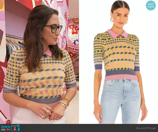 Diane von Furstenberg Jenny Sweater Top worn by Savannah Sellers on Today