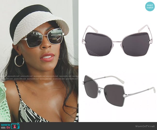 Dolce & Gabbana DG2284B Butterfly Sunglasses in Silver worn by Caroline Brooks (Caroline Brooks) on The Real Housewives of Dubai