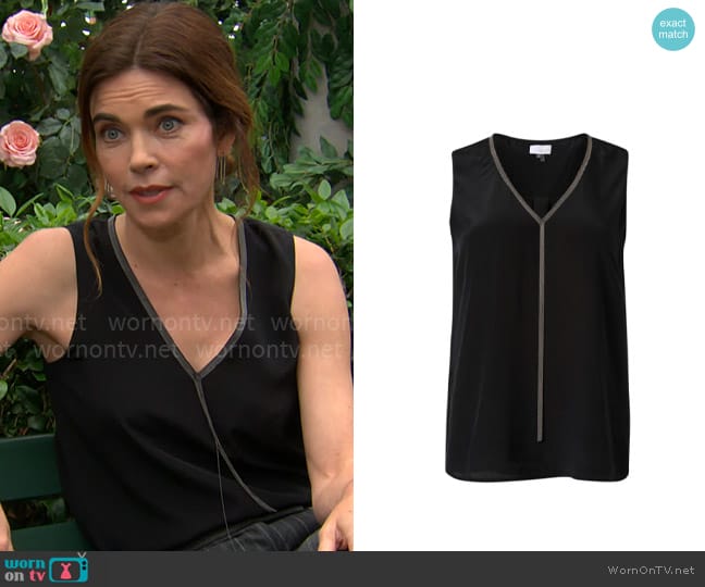 Ecru Ryder Top worn by Victoria Newman (Amelia Heinle) on The Young and the Restless