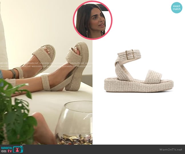 Emporio Armani  Braided Raffia Strap Sandals worn by Sara Al Madani (Sara Al Madani) on The Real Housewives of Dubai