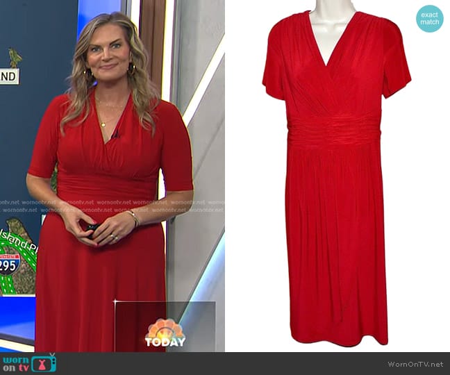 Evan Picone Surplice Jersey Dress worn by Emily West on Today