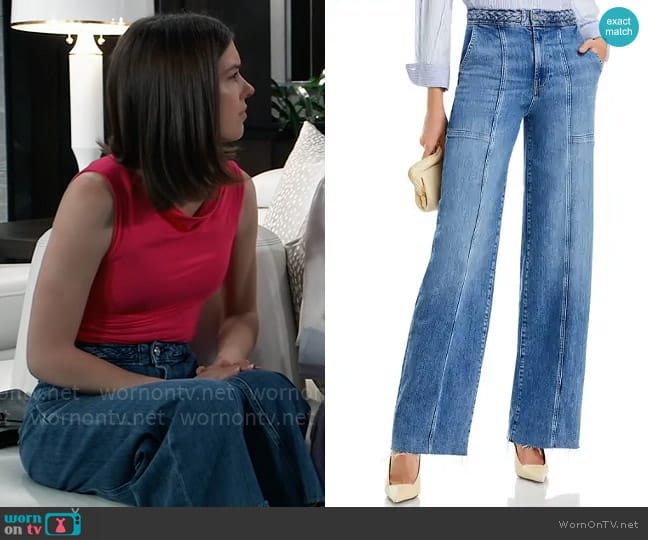 Frame Braided Waistband Jeans worn by Willow Tait (Katelyn MacMullen) on General Hospital