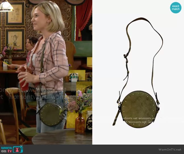 GAP Studded Crossbody worn by Lucy Romalotti (Lily Brooks O’ Briant) on The Young and the Restless