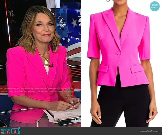 Generation Love Melbourne Blazer in Magenta worn by Savannah Guthrie on Today