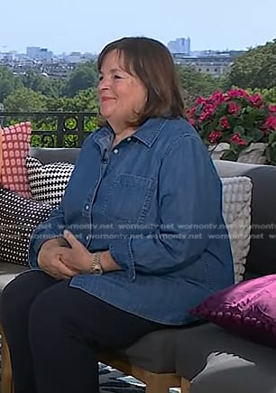 Ina Garten’s blue chambray button down shirt on Today