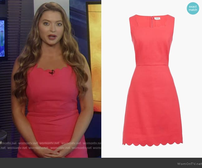 J. Crew Basketweave scallop-edge dress worn by Dani Beckstrom on Good Morning America