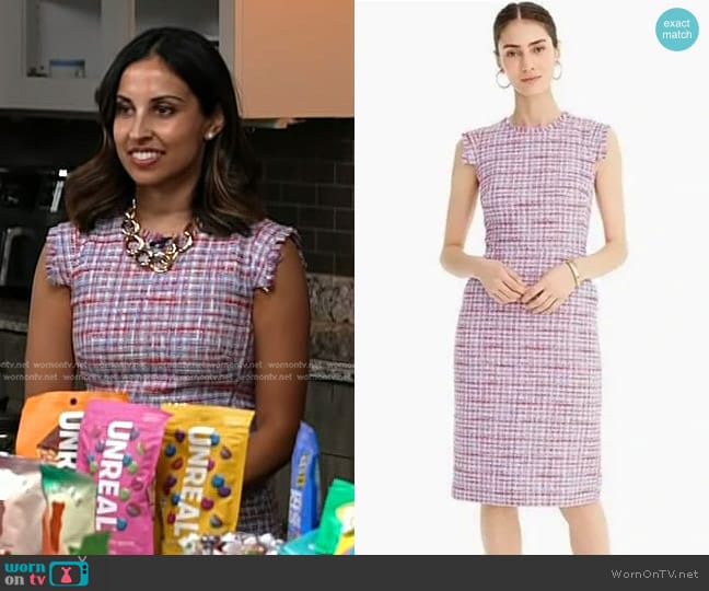 J. Crew Resume Tweed Sheath Dress worn by Dr. Rekha B. Kumar on Today