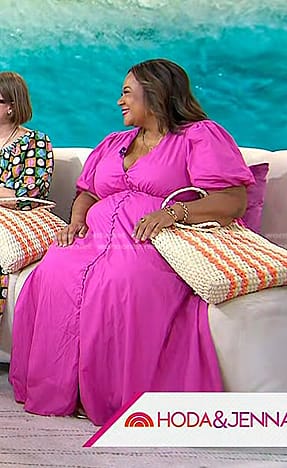 Jasmine Guillory's pink puff sleeve dress on Today