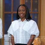 Kahlana Barfield Brown’s white cropped shirt on Good Morning America