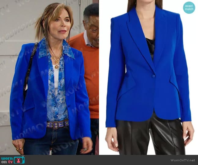 L'Agence Chamberlain Blazer in Pop Blue worn by Kate Roberts (Lauren Koslow) on Days of our Lives