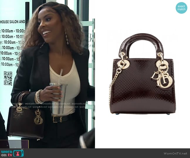 Dior Lady Dior Python Leathers Handbag worn by Caroline Brooks (Caroline Brooks) on The Real Housewives of Dubai