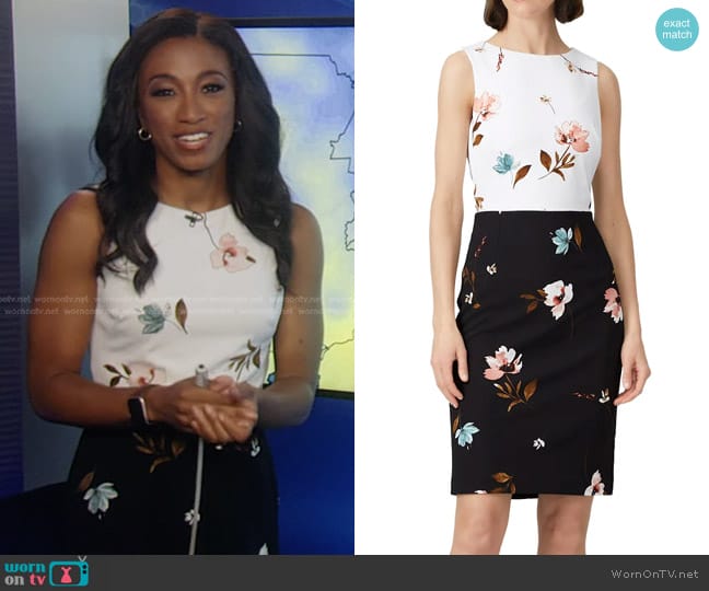 Lauren Ralph Lauren Valerie 2 Tone Dress worn by Brittany Bell on Good Morning America