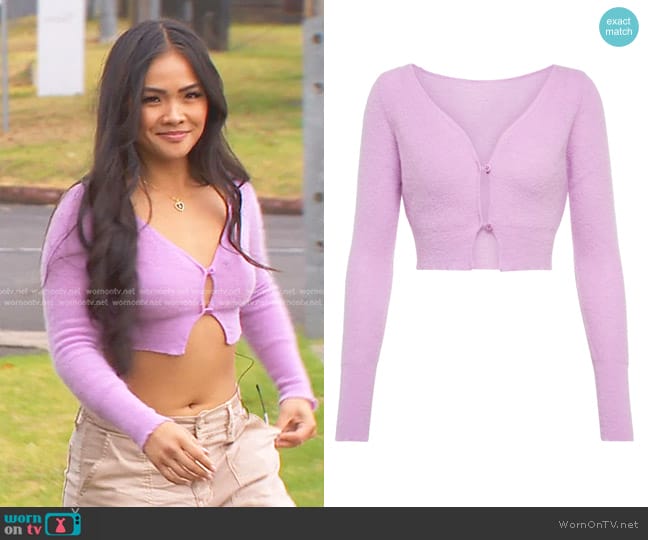 Jacquemus Le Cardigan Alzou Cropped Cardigan worn by Jenn Tran on The Bachelorette