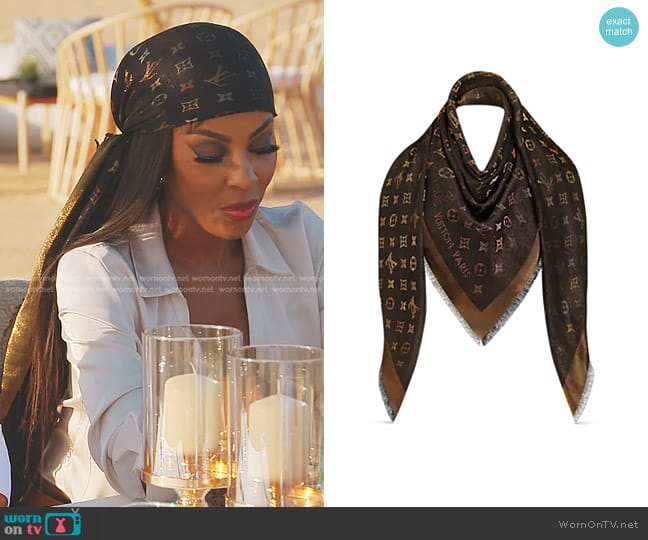 Louis Vuitton So Shine Monogram Shawl worn by Caroline Brooks (Caroline Brooks) on The Real Housewives of Dubai