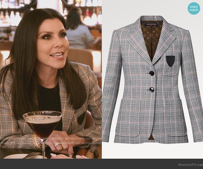 Louis Vuitton Preppy Check Blazer worn by Heather Dubrow on The Real Housewives of Orange County