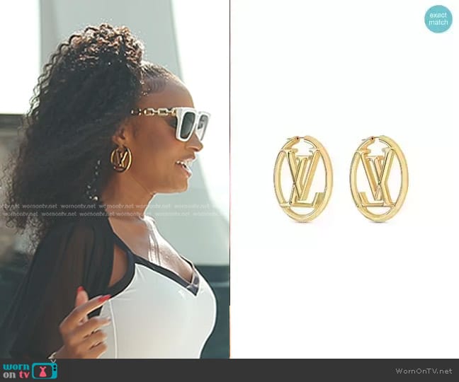 Louis Vuitton Louise Hoop Earrings worn by Lesa Milan (Lesa Milan) on The Real Housewives of Dubai