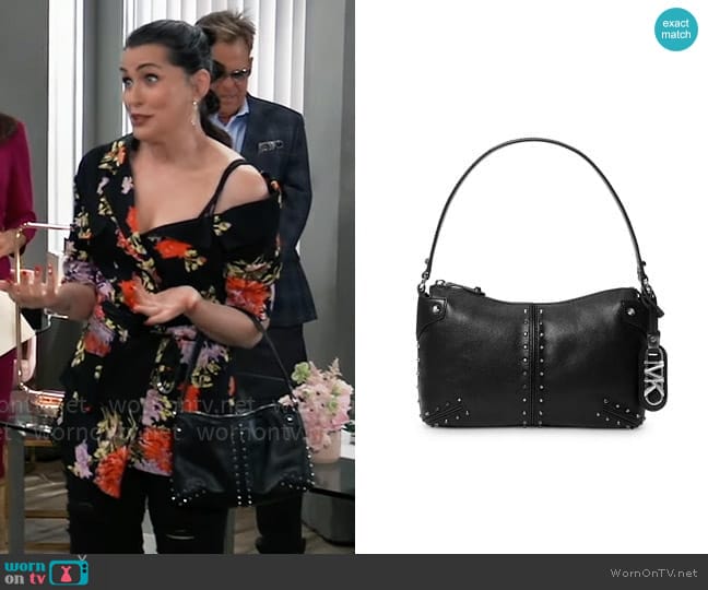 MICHAEL Michael Kors Astor Large Leather Pouchette worn by Lois Cerullo (Rena Sofer) on General Hospital