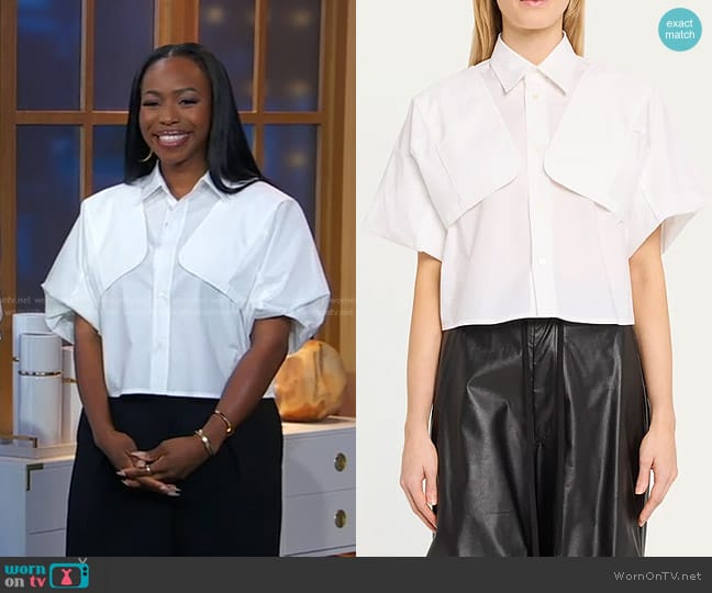 MM6 Maison Margiela Button-Front Poplin Shirt worn by Kahlana Barfield Brown on Good Morning America