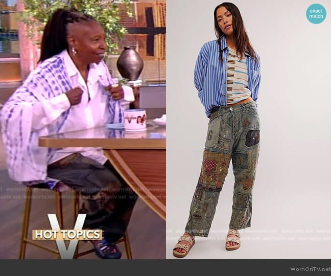 Magnolia Pearl Patchwork Jeans worn by Whoopi Goldberg on The View