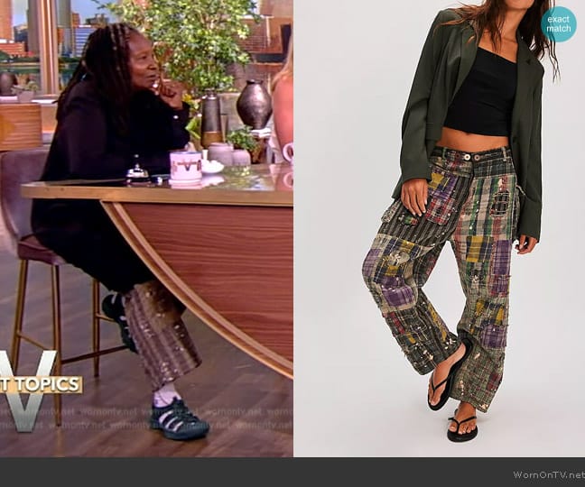 Magnolia Pearl Patchwork Pants worn by Whoopi Goldberg on The View