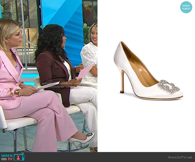 Manolo Blahnik Hangisi 105 Satin Heel worn by Jill Martin on Today