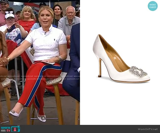 Manolo Blahnik Hangisi 105 Satin Heel worn by Jill Martin on Today