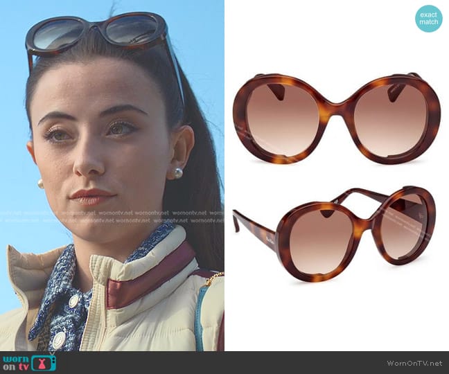 Max Mara MM0074 Round Sunglasses worn by Emilia Krawiet (Ane Rot) on Elite