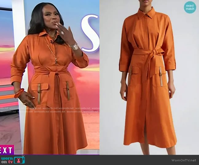 WornOnTV: Sheryl Lee Ralph’s orange belted shirtdress on Today ...