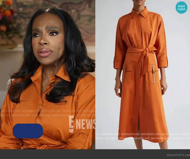 Max Mara Sibari Belt Pocket Detail Cotton Blend Shirtdress worn by Sheryl Lee Ralph on E! News