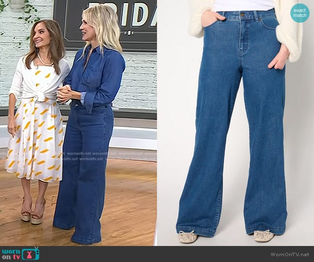 Me by Jennie Garth Regular Indigo Relaxed Fit Jeans worn by Jennie Garth on Today