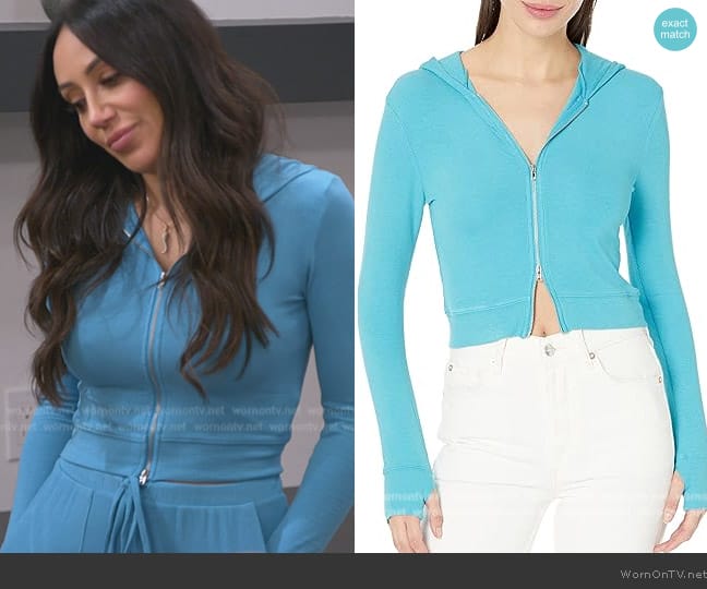 NIA Cropped Hacci Hoodie worn by Melissa Gorga on The Real Housewives of New Jersey