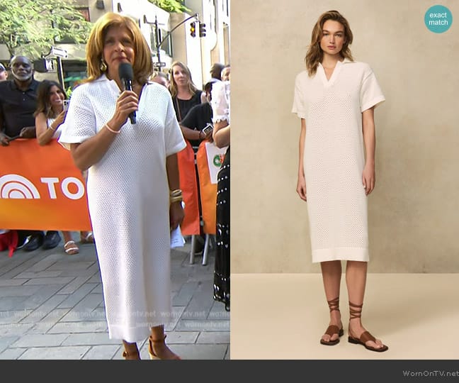 Pearl by Lela Rose Pointelle Midi Dress worn by Hoda Kotb on Today