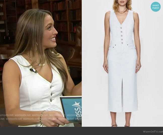 Pistola Alex Midi Dress worn by Emily Orozco on Access Hollywood