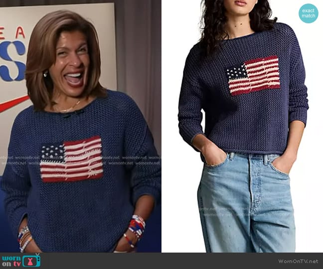 Polo Ralph Lauren Cotton-Linen Flag Sweater worn by Hoda Kotb on Today