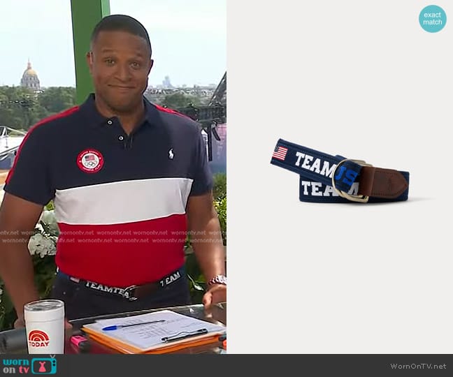 Polo Ralph Lauren Team USA Opening & Closing Ceremony Belt worn by Craig Melvin on Today