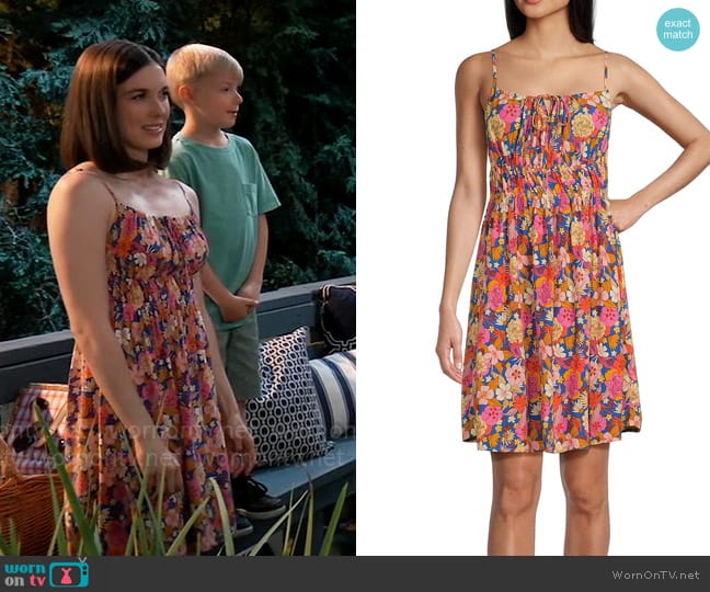 Rip Curl Kamari Printed Mini Dress worn by Willow Tait (Katelyn MacMullen) on General Hospital